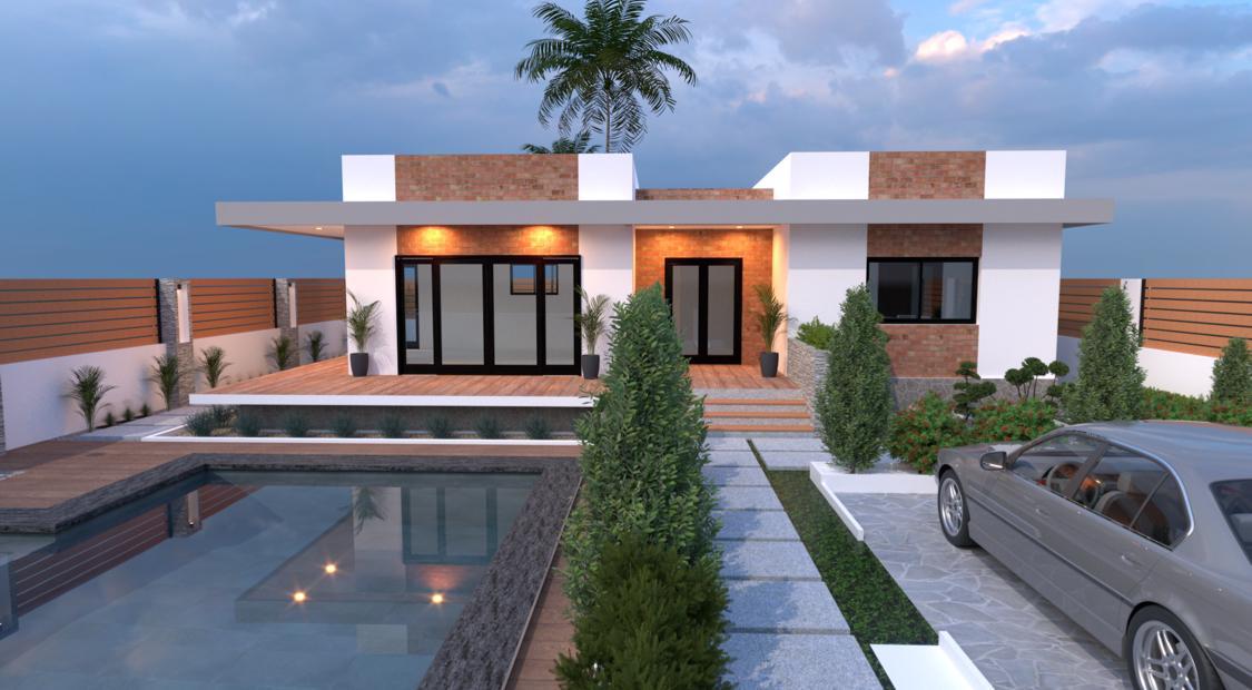 Plan détaillé d'une maison moderne, parfait pour un projet de promotion immobilière à Madagascar