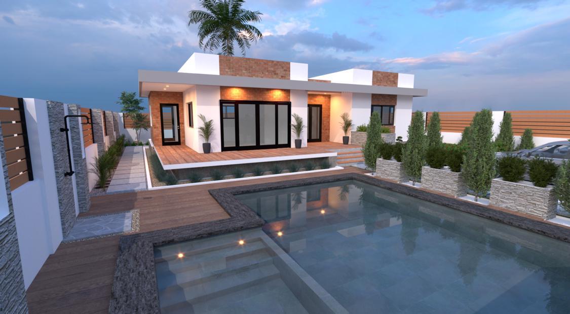 Villa au design moderne avec piscine, un projet haut de gamme pour la promotion immobilière